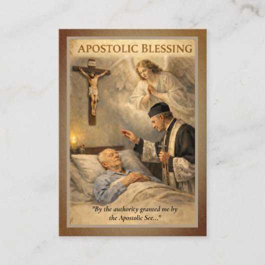 Apostolic Blessing Catholic Prayer Latin  名刺 (正面)