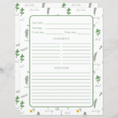 Apothecary Botanical Recipe Binder Page (正面/裏面)