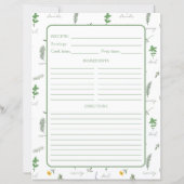 Apothecary Botanical Recipe Binder Page (裏面)
