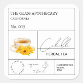 Apothecary Calendula Herbal Tea  Label スクエアシール (正面)
