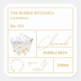 Apothecary Chamomile Bubble Bath Label スクエアシール