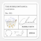 Apothecary Chamomile Bubble Bath Label スクエアシール (正面)
