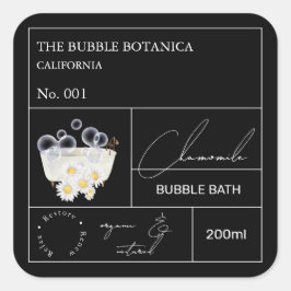 Apothecary Chamomile Bubble Bath Label スクエアシール