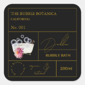 Apothecary Dahlia Bubble Bath Label スクエアシール (正面)