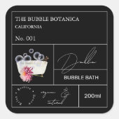 Apothecary Dahlia Bubble Bath Label スクエアシール (正面)