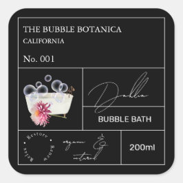 Apothecary Dahlia Bubble Bath Label スクエアシール