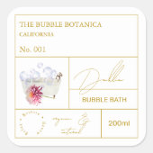 Apothecary Dahlia Bubble Bath Label スクエアシール (正面)