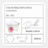 Apothecary Dahlia Bubble Bath Label スクエアシール (正面)