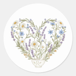 Apothecary Heart Herbal Bouquet ラウンドシール