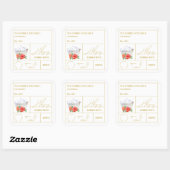 Apothecary Hibiscus Bubble Bath Label スクエアシール (シート)