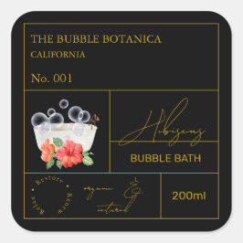 Apothecary Hibiscus Bubble Bath Label スクエアシール