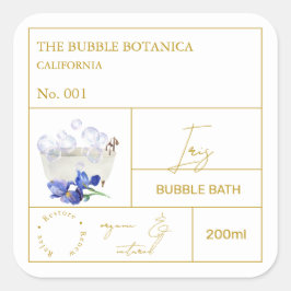 Apothecary Iris Bubble Bath Label スクエアシール