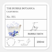 Apothecary Iris Bubble Bath Label スクエアシール (正面)