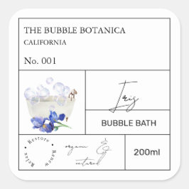 Apothecary Iris Bubble Bath Label スクエアシール
