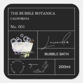 Apothecary Lavender Bubble Bath Label スクエアシール