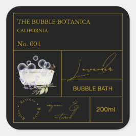 Apothecary Lavender Bubble Bath Label スクエアシール
