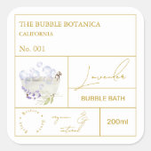 Apothecary Lavender Bubble Bath Label スクエアシール (正面)