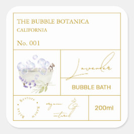 Apothecary Lavender Bubble Bath Label スクエアシール