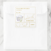 Apothecary Lavender Bubble Bath Label スクエアシール (バッグ)