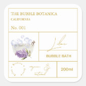 Apothecary Lilac Bubble Bath Label スクエアシール (正面)