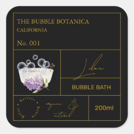 Apothecary Lilac Bubble Bath Label スクエアシール
