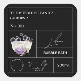 Apothecary Lilac Bubble Bath Label スクエアシール