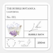 Apothecary Lilac Bubble Bath Label スクエアシール (正面)