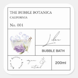 Apothecary Lilac Bubble Bath Label スクエアシール