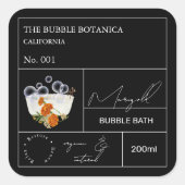 Apothecary Marigold Bubble Bath Label スクエアシール (正面)