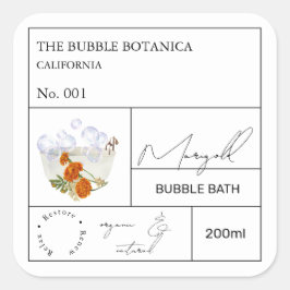 Apothecary Marigold Bubble Bath Label スクエアシール