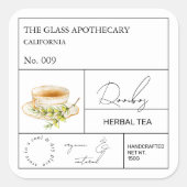 Apothecary Rooibos Herbal Tea  Label スクエアシール (正面)