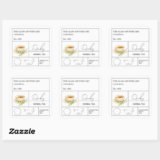 Apothecary Rooibos Herbal Tea  Label スクエアシール (シート)