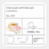 Apothecary Rose Herbal Tea  Label スクエアシール (正面)