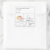 Apothecary Rose Herbal Tea Label スクエアシール (バッグ)