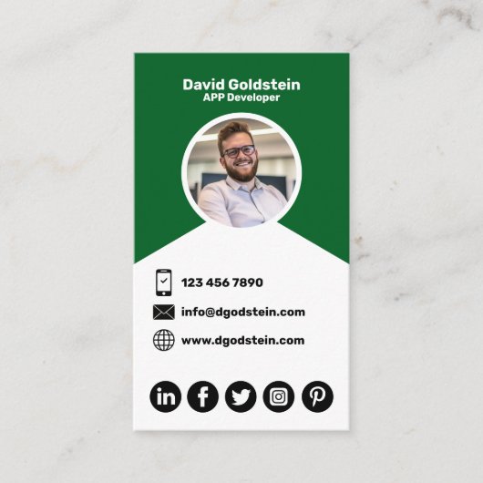 App Developer - Green 名刺 (正面)