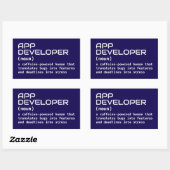 App Developer Humor Definition 長方形シール (シート)