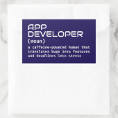 App Developer Humor Definition 長方形シール (バッグ)
