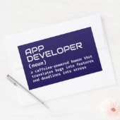 App Developer Humor Definition 長方形シール (封筒)