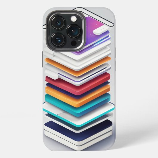 "App Stack: モバイルアプリのアートが描かれたiPhoneケース" iPhoneケース (裏面)