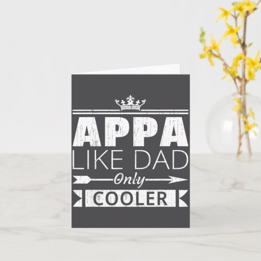 Appa Cooler Funny Korean Dad Father's Day Quote  カード (黄色い花)