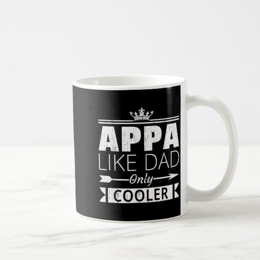 Appa Cooler Funny Korean Dad Father's Day Quote  コーヒーマグカップ (右)