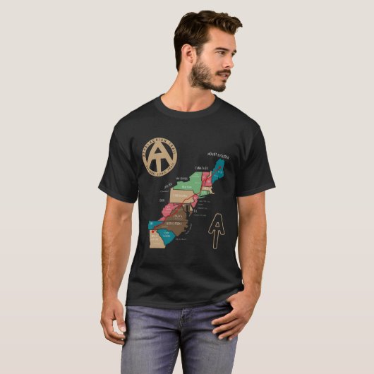 Appalachian Trail Hiking Map Tシャツ (正面フル)