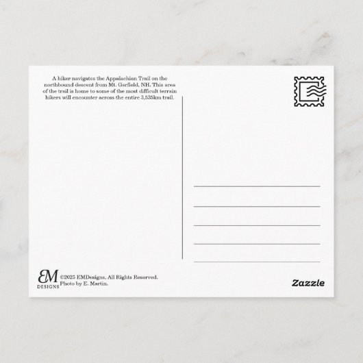 Appalachian Trail Mt. Garfield Postcard ポストカード (裏面)