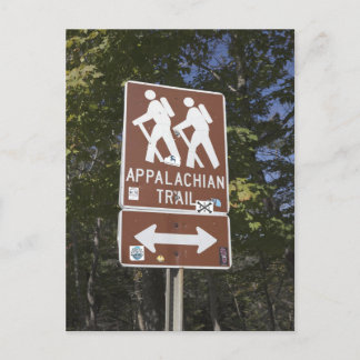 Appalachian Trail Sign with Hikers Icon ポストカード