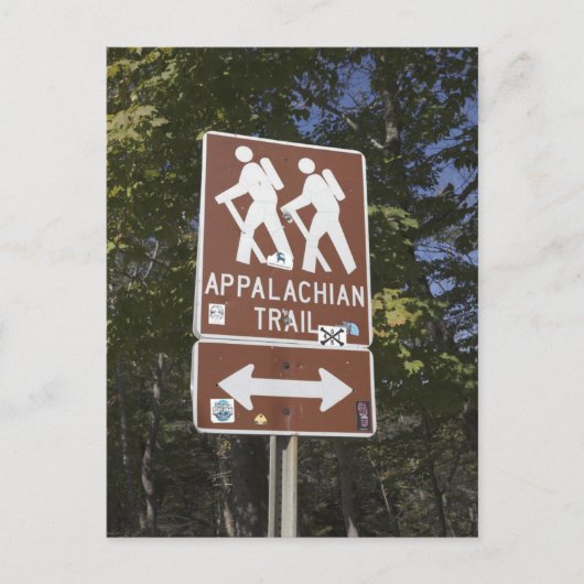 Appalachian Trail Sign with Hikers Icon ポストカード (正面)