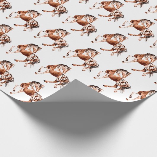 Appaloosaの馬のクリスマスの包装紙 ラッピングペーパー (角)