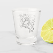 Appaloosaの馬のロバおよび子馬の小グラス ショットグラス (裏面)