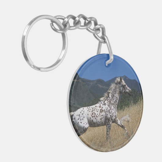 Appaloosaの馬の連続した上り山 キーホルダー (正面左)