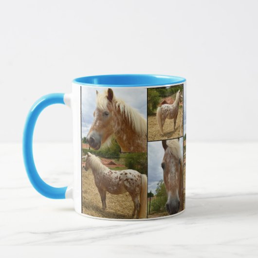 Appaloosa馬、写真コラージコンコーヒーマグ。 マグカップ (左)