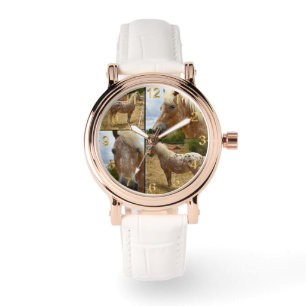 Appaloosa Horse写真コラージュ、 腕時計